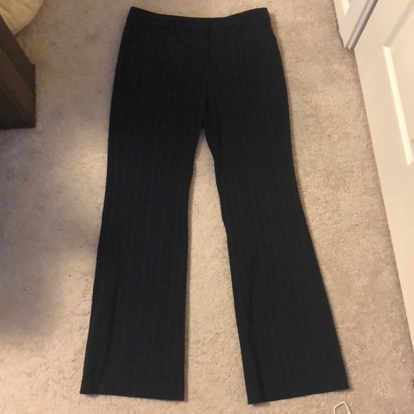 Navy pinstriped Editor Pants - Picture 1 of 3